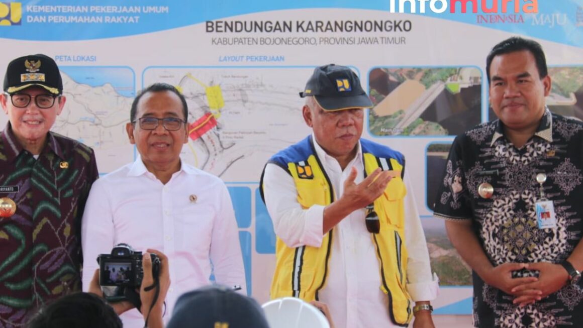 Kunjungan Menteri PUPR dan Menteri Sekretaris Negara ke Lokasi Bendung Karangnongko